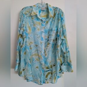 Finley Blue and Yellow Button Down Shirt with Notched Collar